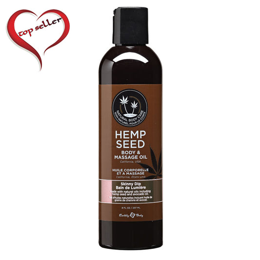 Earthly Body Hemp Seed Massage Oil Skinny Dip 8 oz