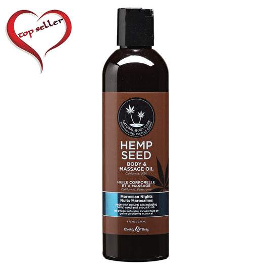 Earthly Body Hemp Seed Massage Oil Moroccan Nights 8 oz