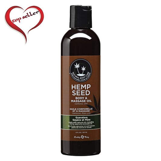 Earthly Body Hemp Seed Massage Oil Guavalava 8 oz