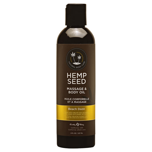 Earthly Body Hemp Seed Massage Oil Beach Daze 8 oz