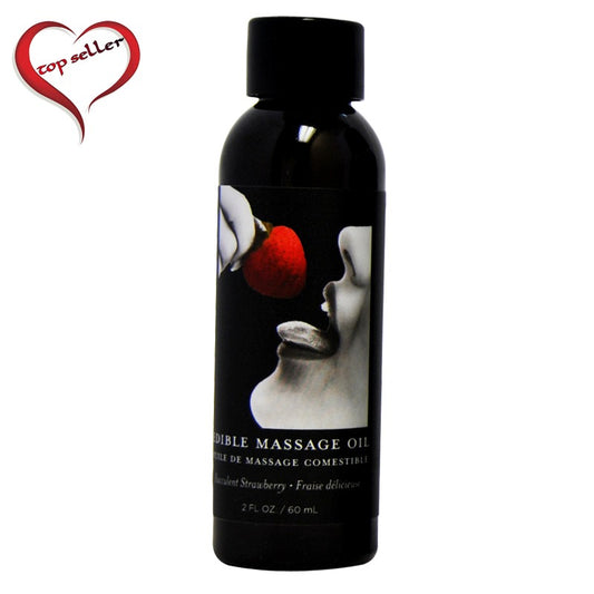 Earthly Body Edible Massage Oil Strawberry 2 oz