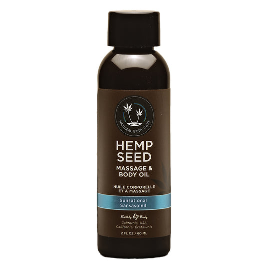 Earthly Body Hemp Seed Massage Oil Sunsational 2 oz