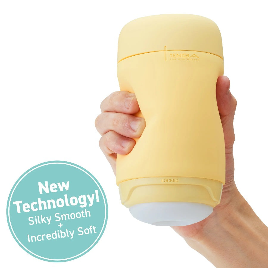 Tenga Puffy Male Masturbator - Custard Yellow