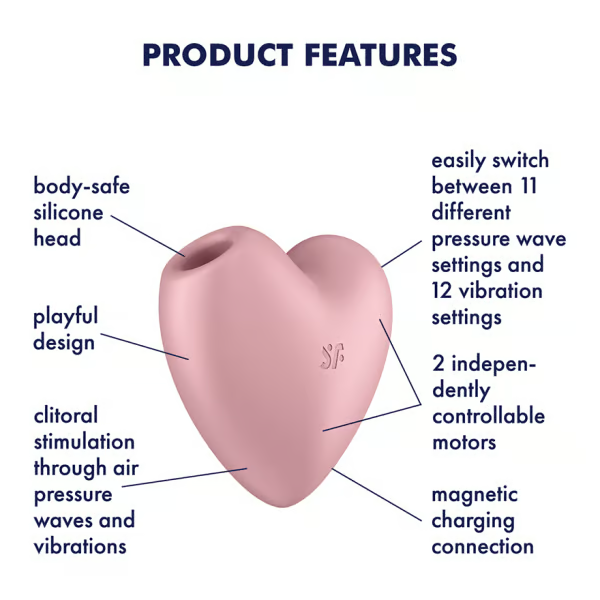 Satisfyer Cutie Heart Clitoral Stimulator - Light Red