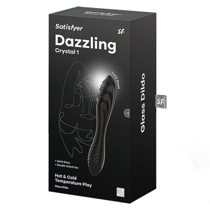 Satisfyer Dazzling Crystal 1 Glass Dildo- Black