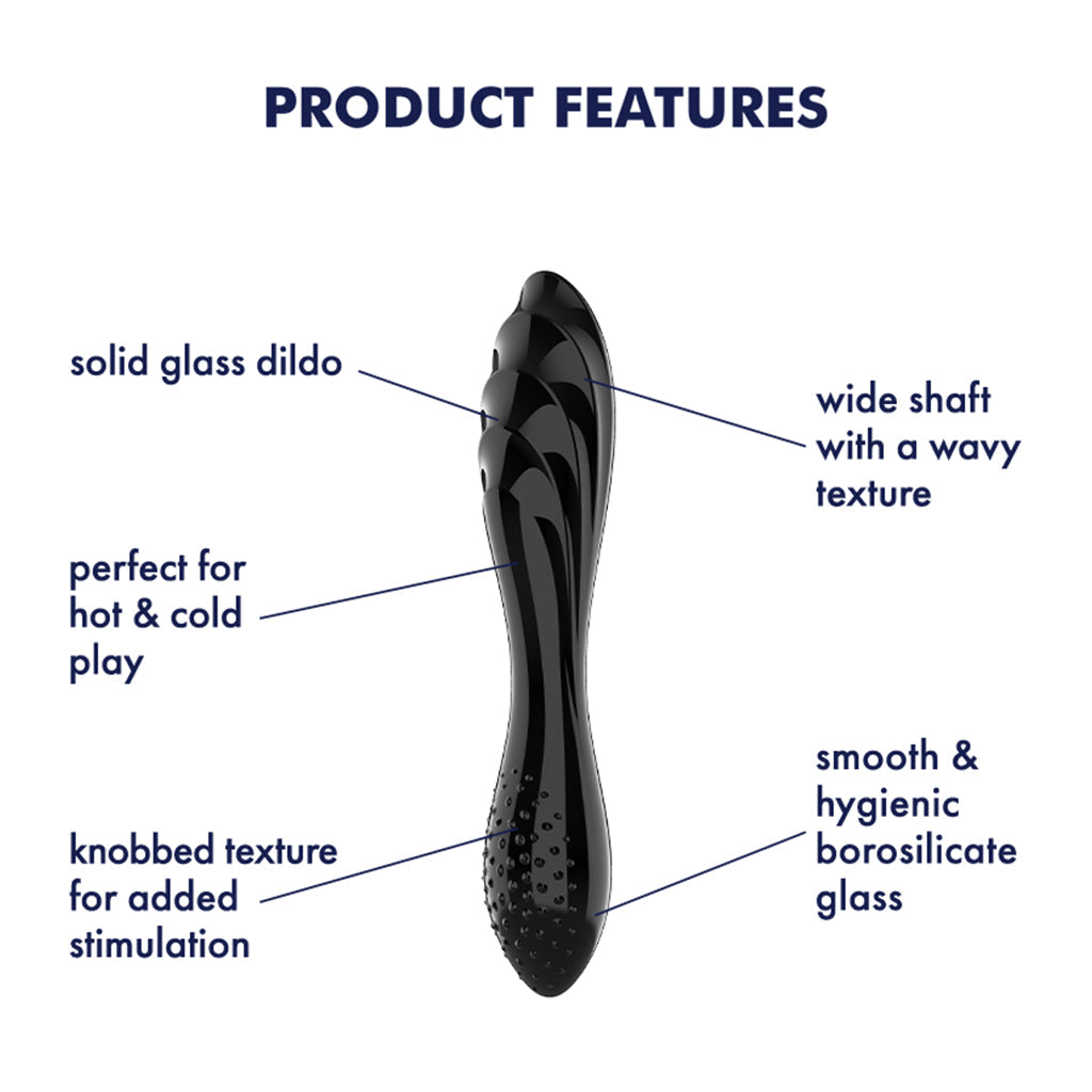 Satisfyer Dazzling Crystal 1 Glass Dildo- Black