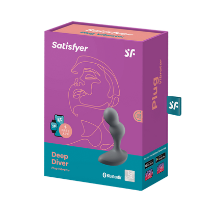 Satisfyer Deep Diver Vibrating Plug - Grey