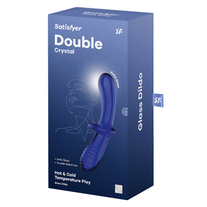 Satisfyer Double Crystal Glass Dildo - Light Blue