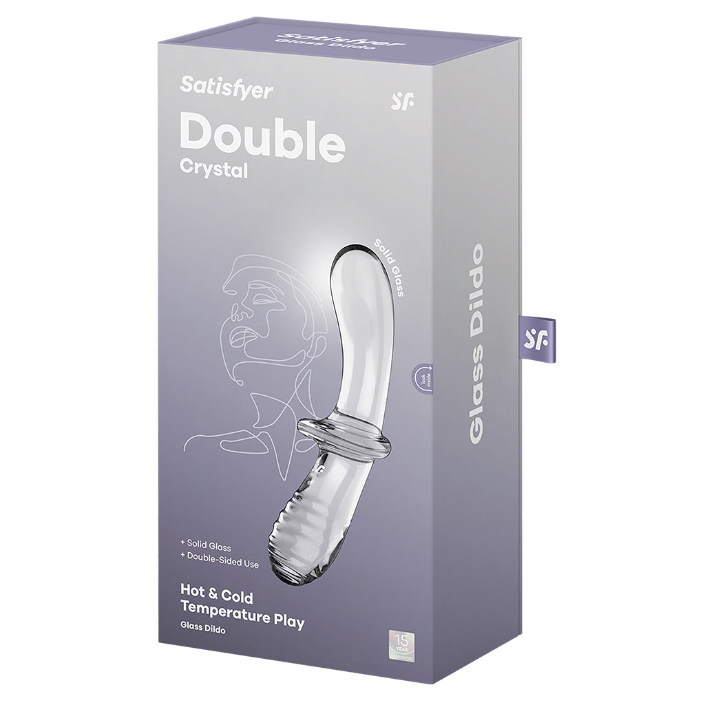 Satisfyer Double Crystal Glass Dildo- Transparent