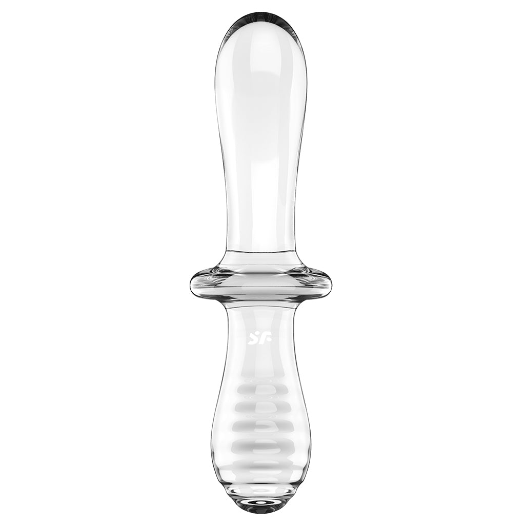 Satisfyer Double Crystal Glass Dildo- Transparent