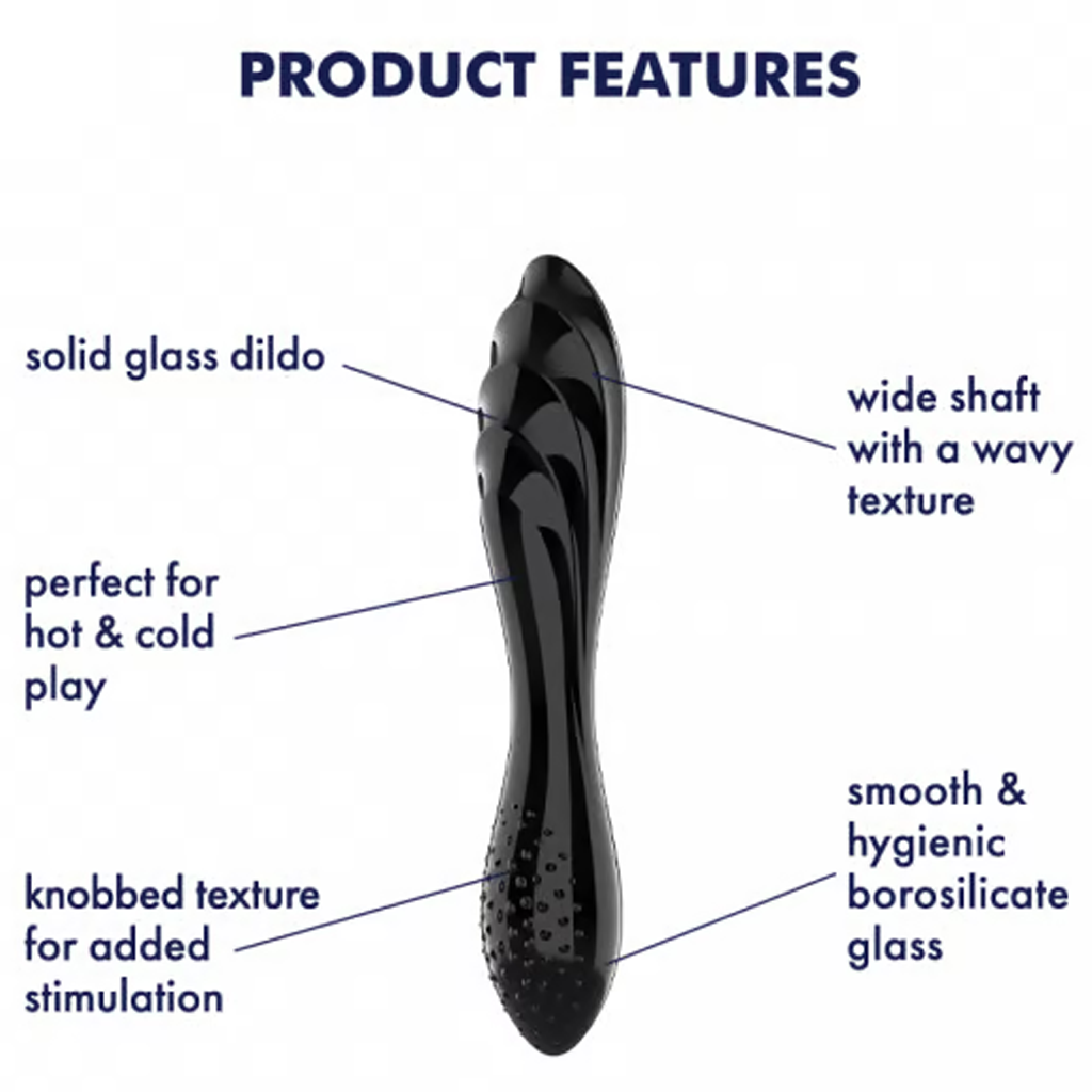 Satisfyer Dazzling Crystal 1 Glass Dildo- Black