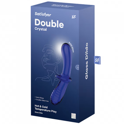 Satisfyer Double Crystal Glass Dildo - Light Blue