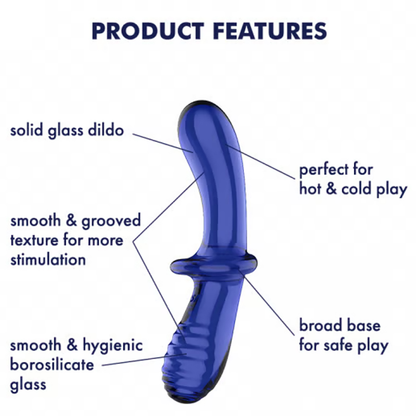 Satisfyer Double Crystal Glass Dildo - Light Blue