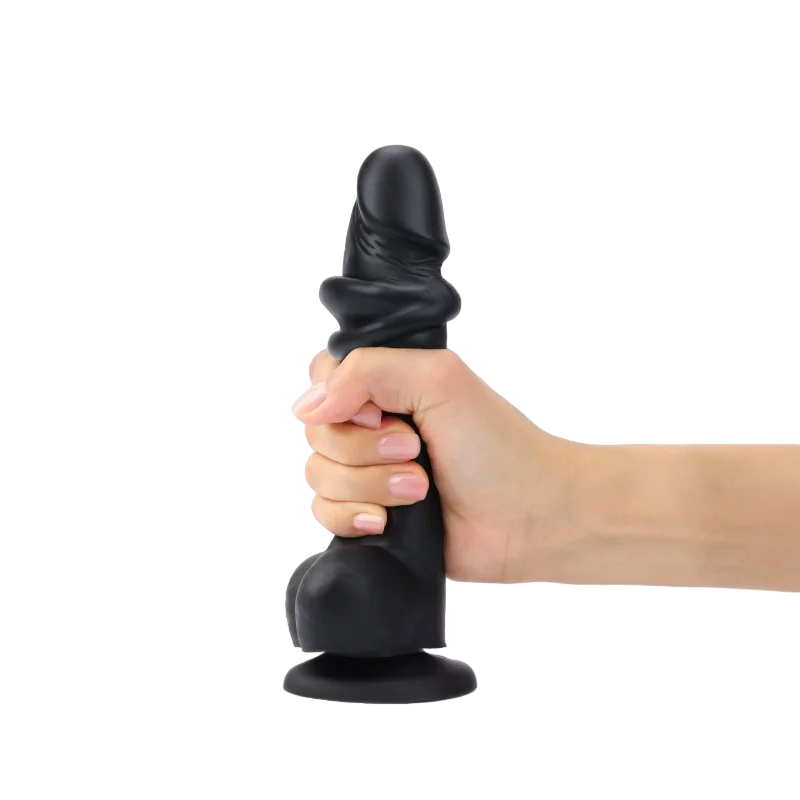 Strap On Me Sliding Skin Realistic Black Dildo - XXL