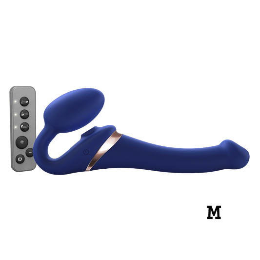 Strap On Me Multi Orgasm Bendable Strap-on Medium - NIight Blue