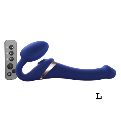 Strap On Me Multi Orgasm Bendable Strap-on - Large - Night Blue