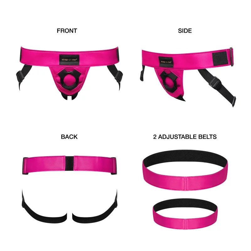 Strap On Me Leatherette Curious Harness - Fuchsia