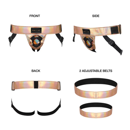 Strap On Me Leatherette Curious Harness - Rose Gold